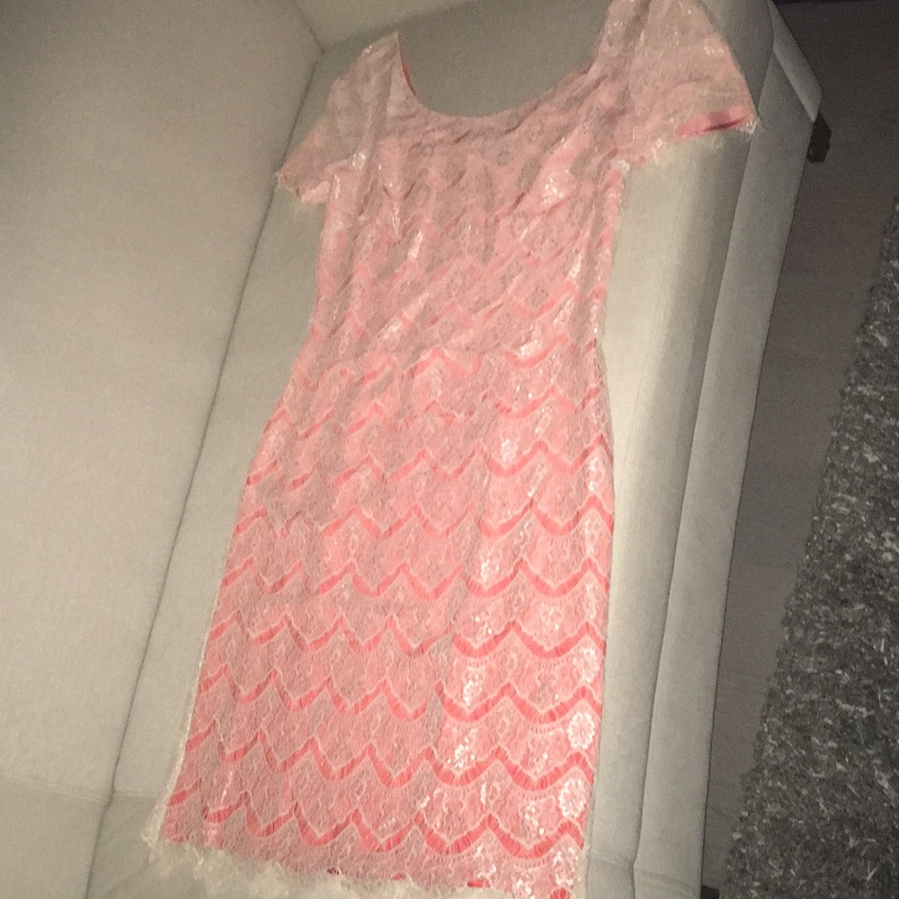 Tahari Pink Lace Dress